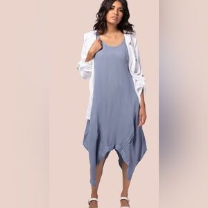 New with tags M Linen dress made in Italy asymmetrical flowy summer dress